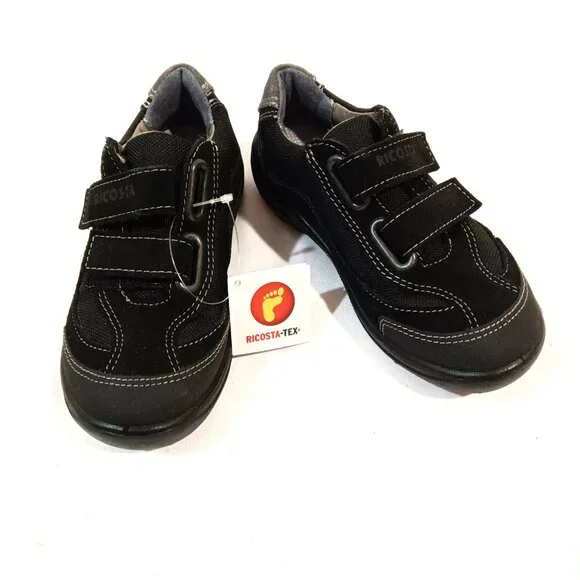 Ricosta Sneakers Boys Shoes Black Color Velcro New - Picture 2 of 3